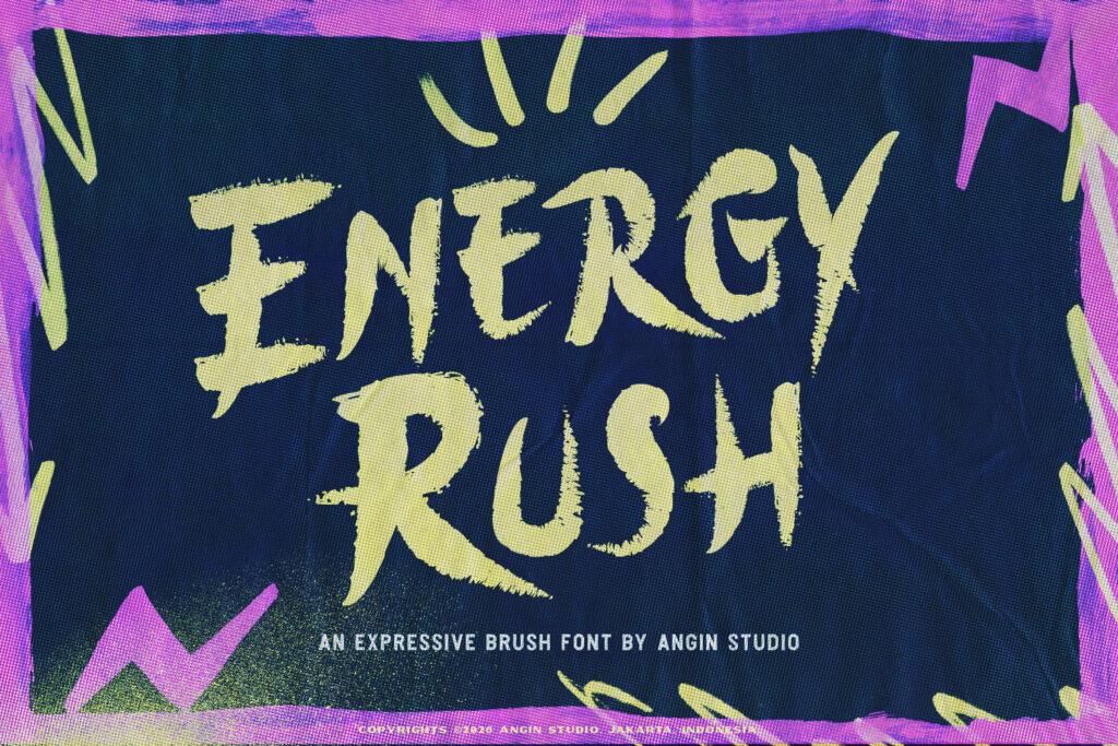 1 - Energy Rush Dry Brush Font Cover