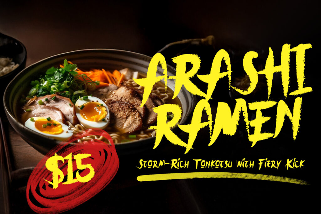 11 - Energy Rush Dry Brush Font ramen ads