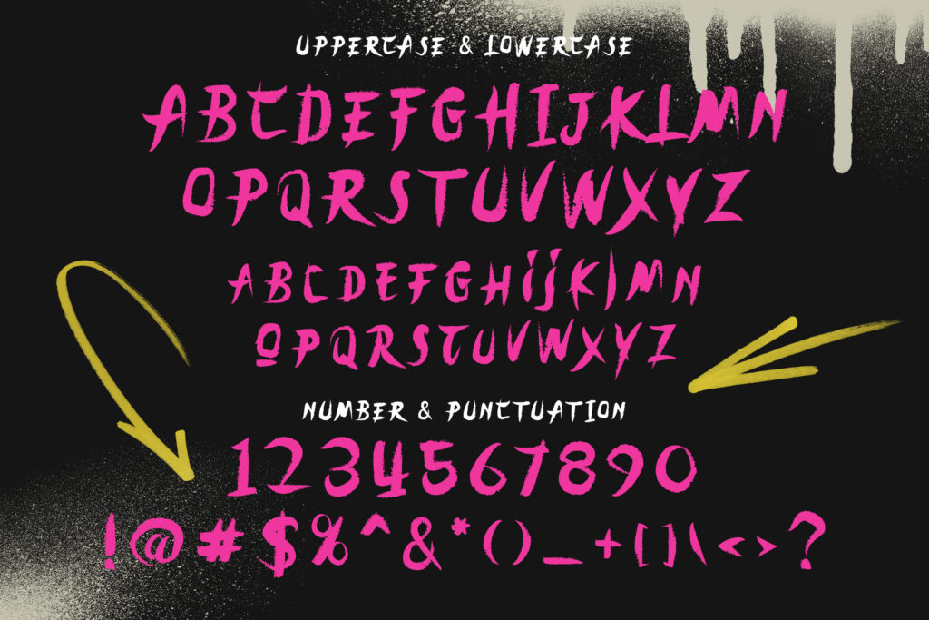 2 - Energy Rush Dry Brush Font Characterset