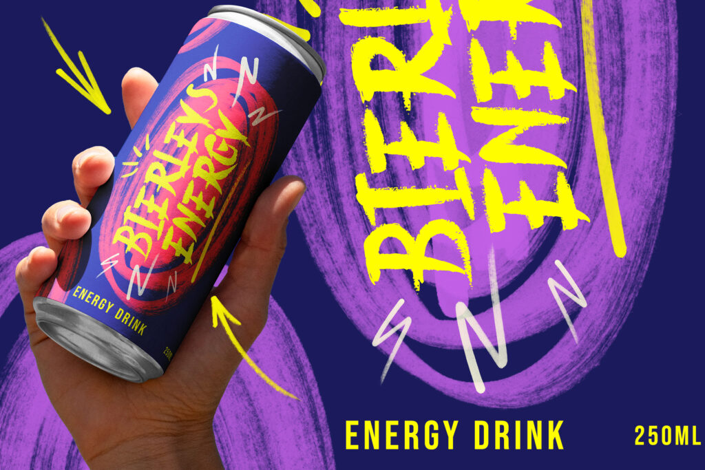 3 - Energy Rush Dry Brush Font Energy Drink